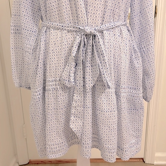 Tuckernuck Roller Rabbit Blue Surry Nydia Belted Block Print Dress Size Small - Picture 10 of 15